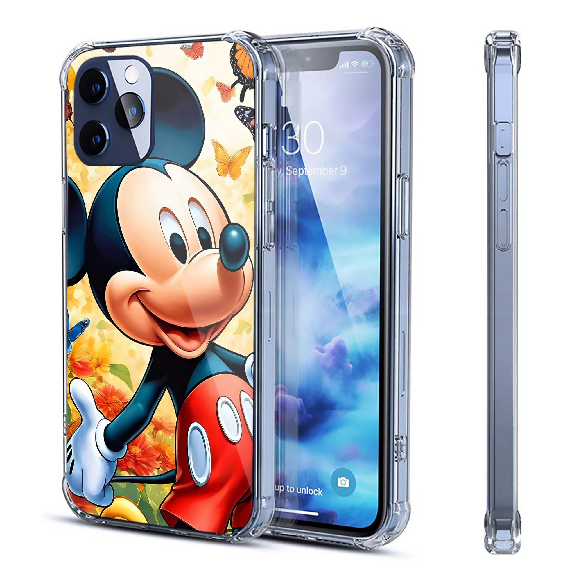 ミッキーマウス Mickey Mouse 【iPhone 12シリーズ対応】透明スマホケース（クリアソフトケース）